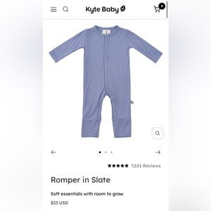 Kyte BABY - Romper in Slate - size 18-24 month